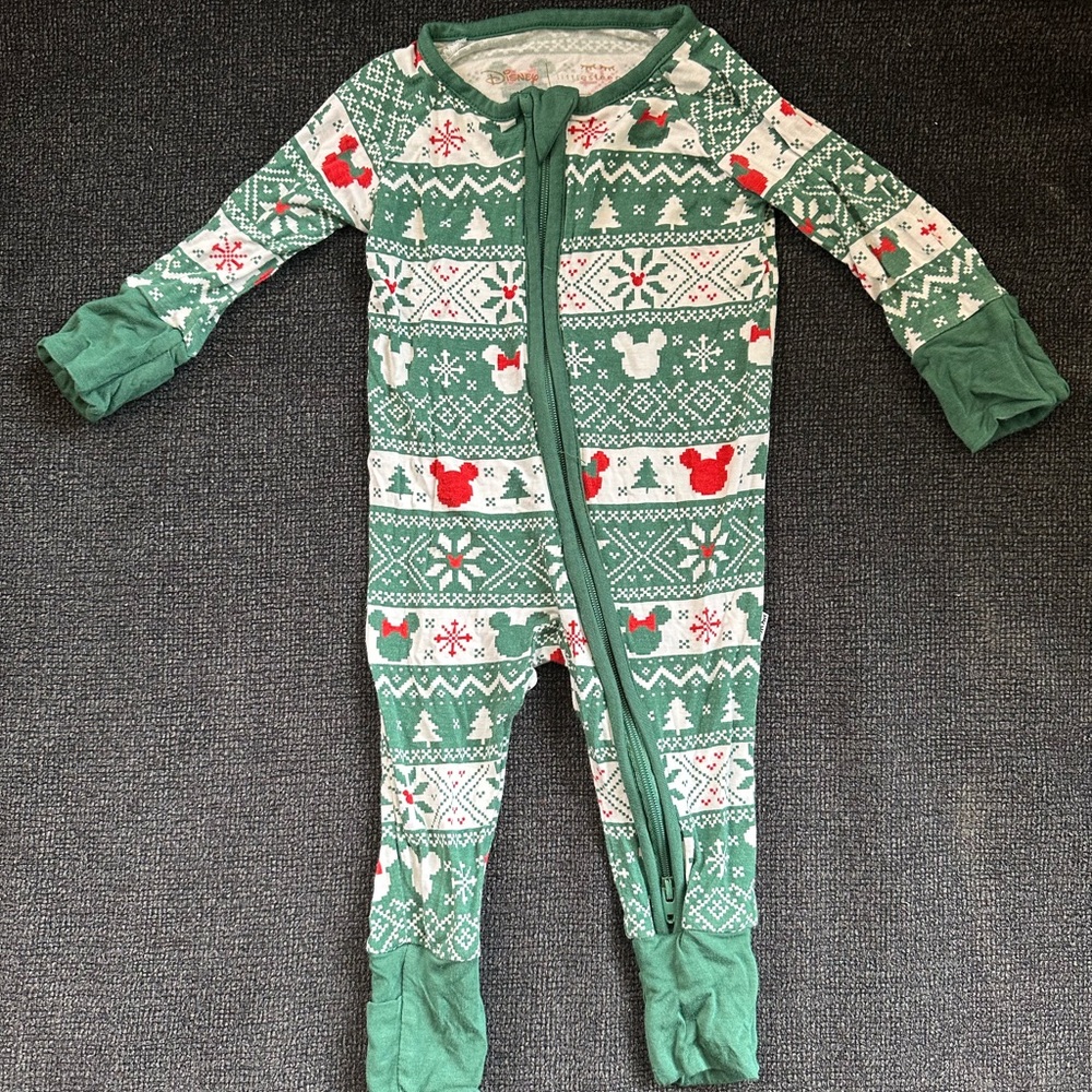Little Sleepies Disney Mickey Green Fair Isle
